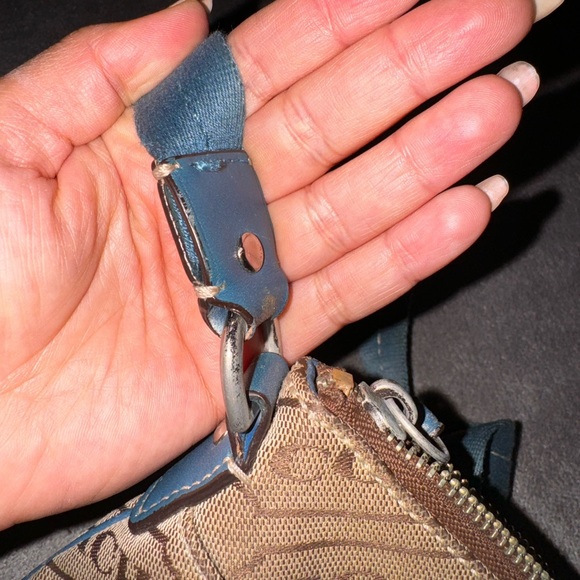 Coach 2009 Swingpack Blue Brown Crossbody Bag - Picture 9 of 13